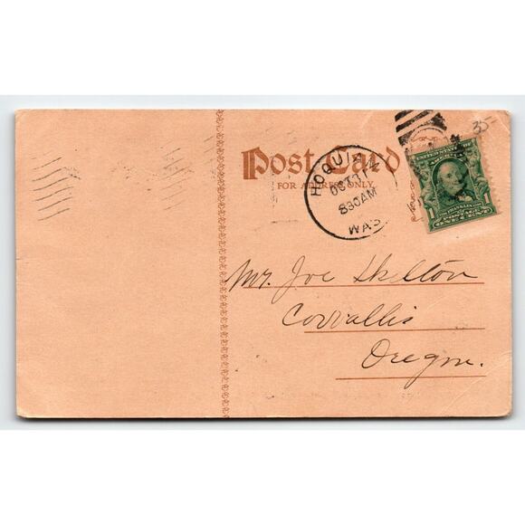 Halloween Postcard White Horse Carriage Buggy Coach JOL Pumpkin Oct 31 Cancel - Picture 2 of 2